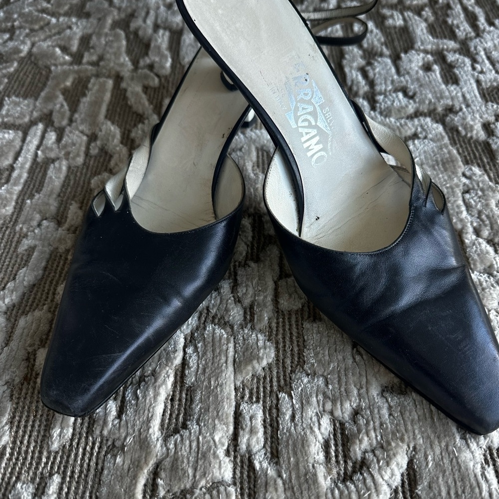 Salvatore Ferragamo Black Pointed Heels